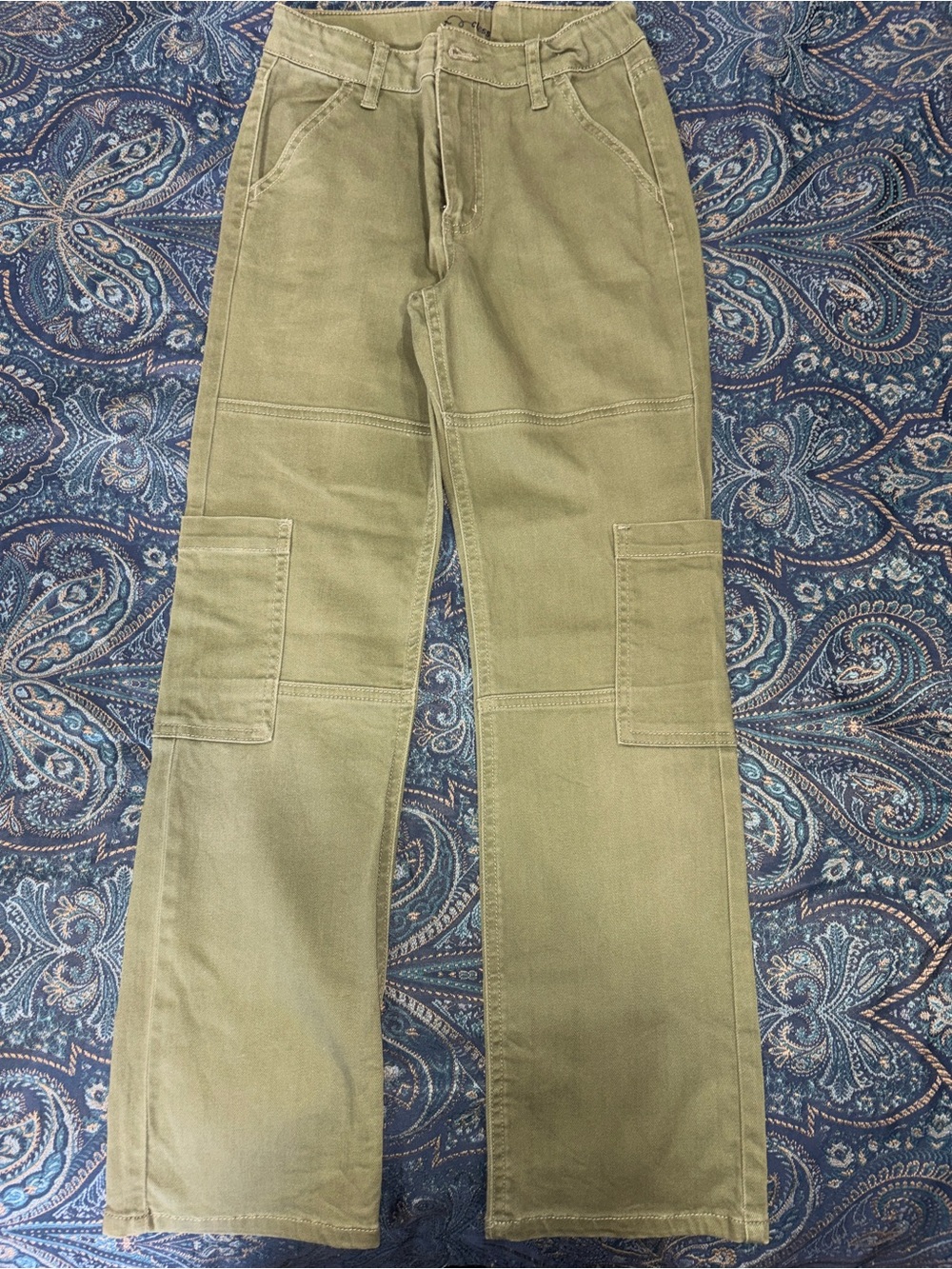 art class Olive Green Kids Cargo Jeans